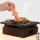 Wooden Seat Smokeless Korean Style Grill Pan