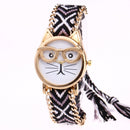 Diy Hand-Knitted Woolen Cat Face Watch
