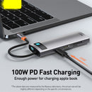 Metal Shimmer Type C Hub Multi-function Docking Station 4K HD USB Notebook 6-in-1