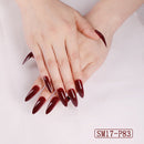 Long Pointed Solid Color False Almond Nails