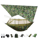Portable Parachute Hammock with Mosquito Net - Army Green