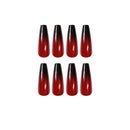 Red and Black Gradient Long Ballet Fake Nails