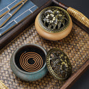 Copper Lid Ceramic Incense Burner, Antique Alloy
