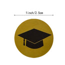 Graduation Round Stickers - Cap & Diploma Design