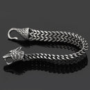 Black Wolf Head Cuban Chain Bracelet