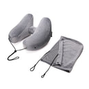 Hooded Inflatable Travel Neck Pillow