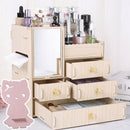 Wooden Cosmetic Storage Box Jewelry Drawer Organizer