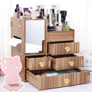 Wooden Cosmetic Storage Box Jewelry Drawer Organizer