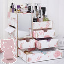 Wooden Cosmetic Storage Box Jewelry Drawer Organizer