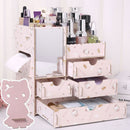 Wooden Cosmetic Storage Box Jewelry Drawer Organizer