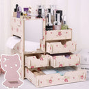 Wooden Cosmetic Storage Box Jewelry Drawer Organizer