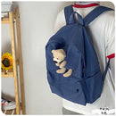 Japanese Students  Cartoon Bear Schoolbag In Harajuku