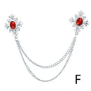 Rhinestone Cross Fringed Collar Chain Brooch
