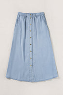 Casual Style Multi-button Women's Solid Color Denim Skirt