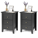 Set of 2 Nightstand End Beside Table Drawers