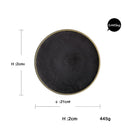 Black Crystal Ceramic Dessert Plate Round Flat Plate