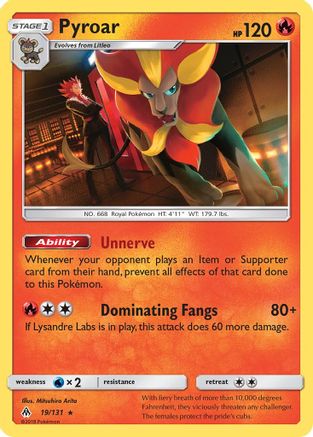 Pyroar 019/131 - SM  Forbidden Light Holofoil
