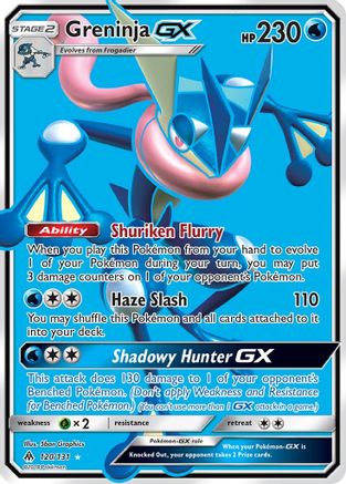Greninja GX (Full Art) 120/131 - SM  Forbidden Light Holofoil