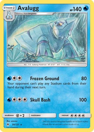 Avalugg 030/131 - SM  Forbidden Light Reverse Holofoil