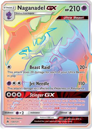 Naganadel GX (Secret) 134/131 - SM  Forbidden Light Holofoil