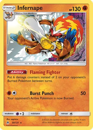 Infernape 059/131 - SM  Forbidden Light Reverse Holofoil