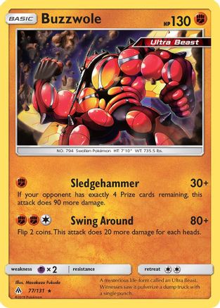 Buzzwole 077/131 - SM  Forbidden Light Reverse Holofoil