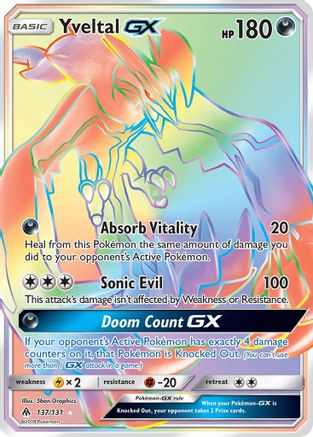Yveltal GX (Secret) 137/131 - SM  Forbidden Light Holofoil
