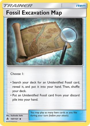 Fossil Excavation Map 107/131 - SM  Forbidden Light Reverse Holofoil