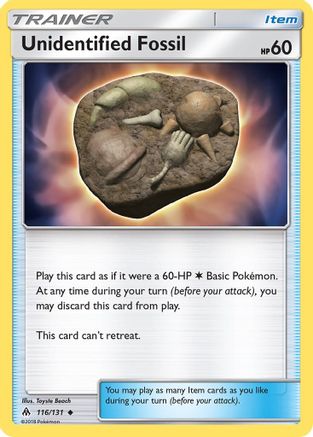 Unidentified Fossil 116/131 - SM  Forbidden Light Reverse Holofoil