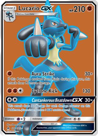 Lucario GX (Full Art) 122/131 - SM  Forbidden Light Holofoil