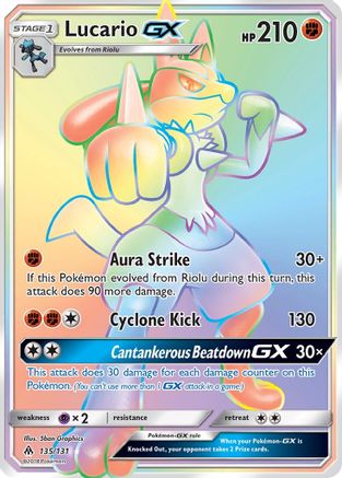 Lucario GX (Secret) 135/131 - SM  Forbidden Light Holofoil