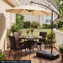 165 LBS Cantilever Umbrella Base with Wheels and Cross Base