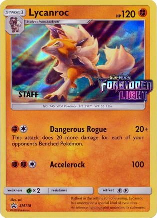 Lycanroc (Prerelease) [Staff] SM118 - SM Promos Holofoil