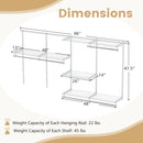 Closet System 4-8 FT Wall-Mounted Closet Shelves and Rod