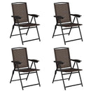 4 Pieces Folding Dining Chairs with Smooth Armrests and Sling Back