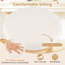 27" Bar Stools Set of 2 Upholstered Barstools with Boucle Fabric Seats-White