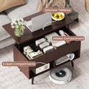 31.5 Inch Lift-Top Coffee Table with Hidden Storage and 2 Open Shelves
