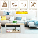 Coffee Table Sofa Side Table with Storage Shelves