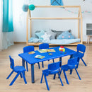 Kids Plastic Rectangular Learn and Play Table-Blue