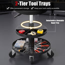 Adjustable Rolling Mechanic Stool with Tool Trays