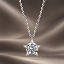 925 Sterling Silver White Gold Plated 1 Carat Moissanite 40+5cm Necklace for Women