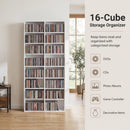 16 Compartment CD Storage Unit with Adjustable Shelves 54"