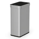 16 Gallon Trash Can with Wing Lids for Bedroom Bathroom Kitchen-Silver
