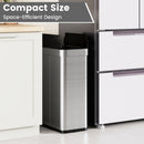 16 Gallon Trash Can with Wing Lids for Bedroom Bathroom Kitchen-Silver