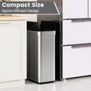 16 Gallon Trash Can with Wing Lids for Bedroom Bathroom Kitchen-Silver