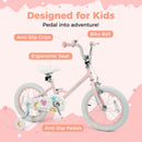 Kids Bike 12-18 Inch with Training Wheels - Pink Stars & Moon