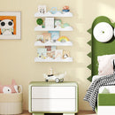 Floating Nursery Book Shelves Set of 4 - White Fir Wood
