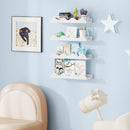 Floating Nursery Book Shelves Set of 4 - White Fir Wood