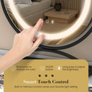 16 Inch Round Makeup Vanity Mirror with 3 Color Dimmable LED Lighting