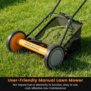 16 Inch Push Lawn Mower with 5 Steel Blades and Grass Catcher Bag